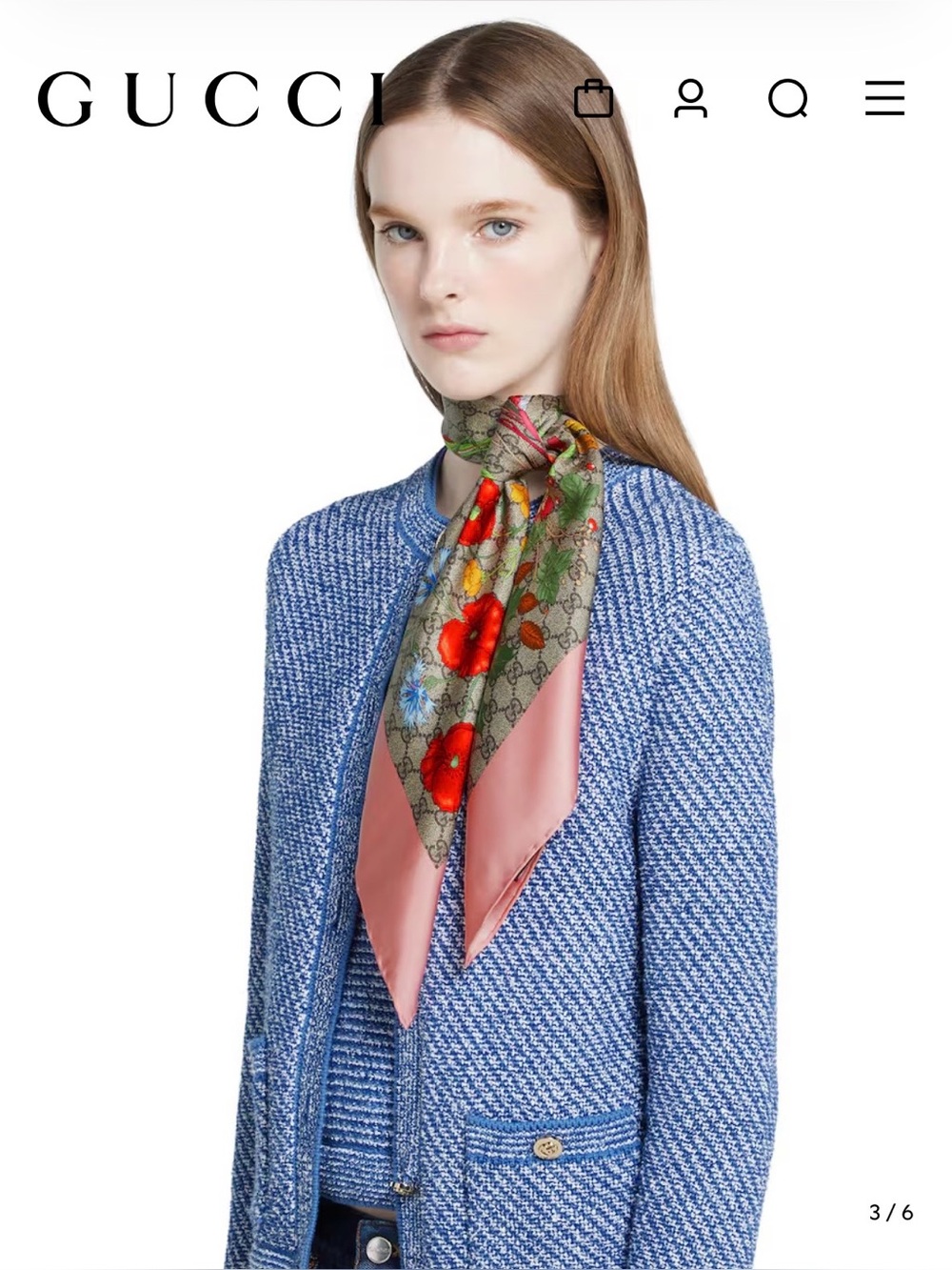 Gucci Flora print silk scarf - Picture 7 of 16